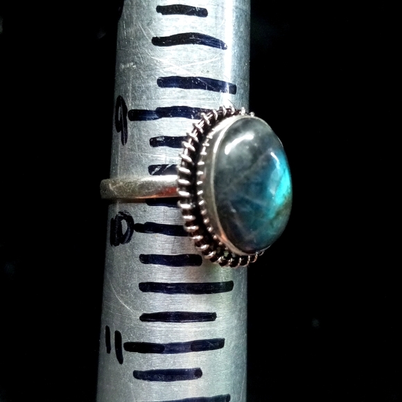 103 NWT Labradorite gemstone crystal 925 silver ring size 9.5 free shipping sale - Picture 6 of 6